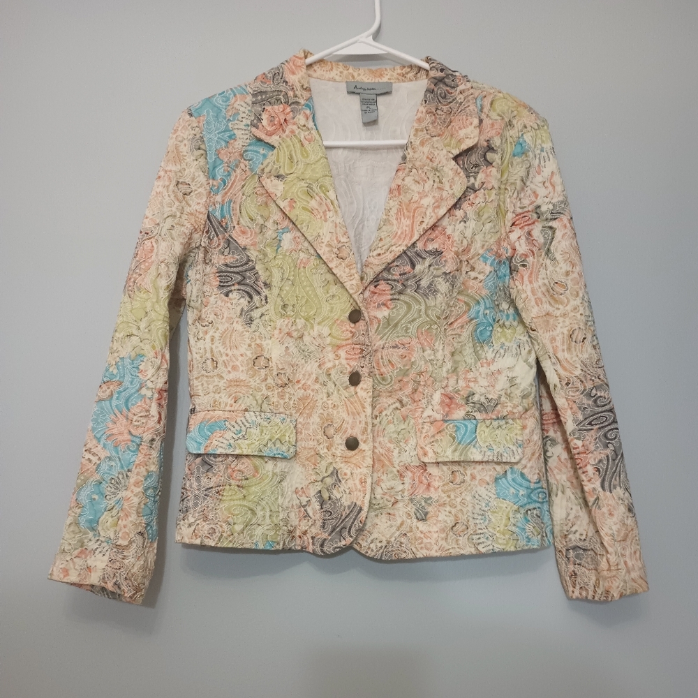 Analogy Petites Elegant‎ Multicolor Women's Blazer PL